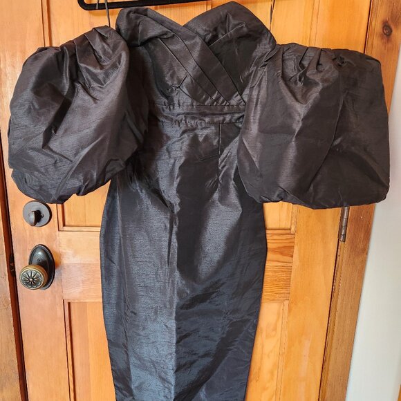 Alieva Tiffany Dupioni Puff Sleeve Maxi Dress - New With Tags - Picture 6 of 7